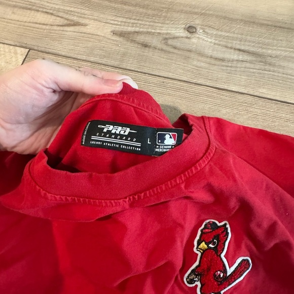 MLB ST. Louis Baseball Red Crop Top with Logo - Picture 3 of 5